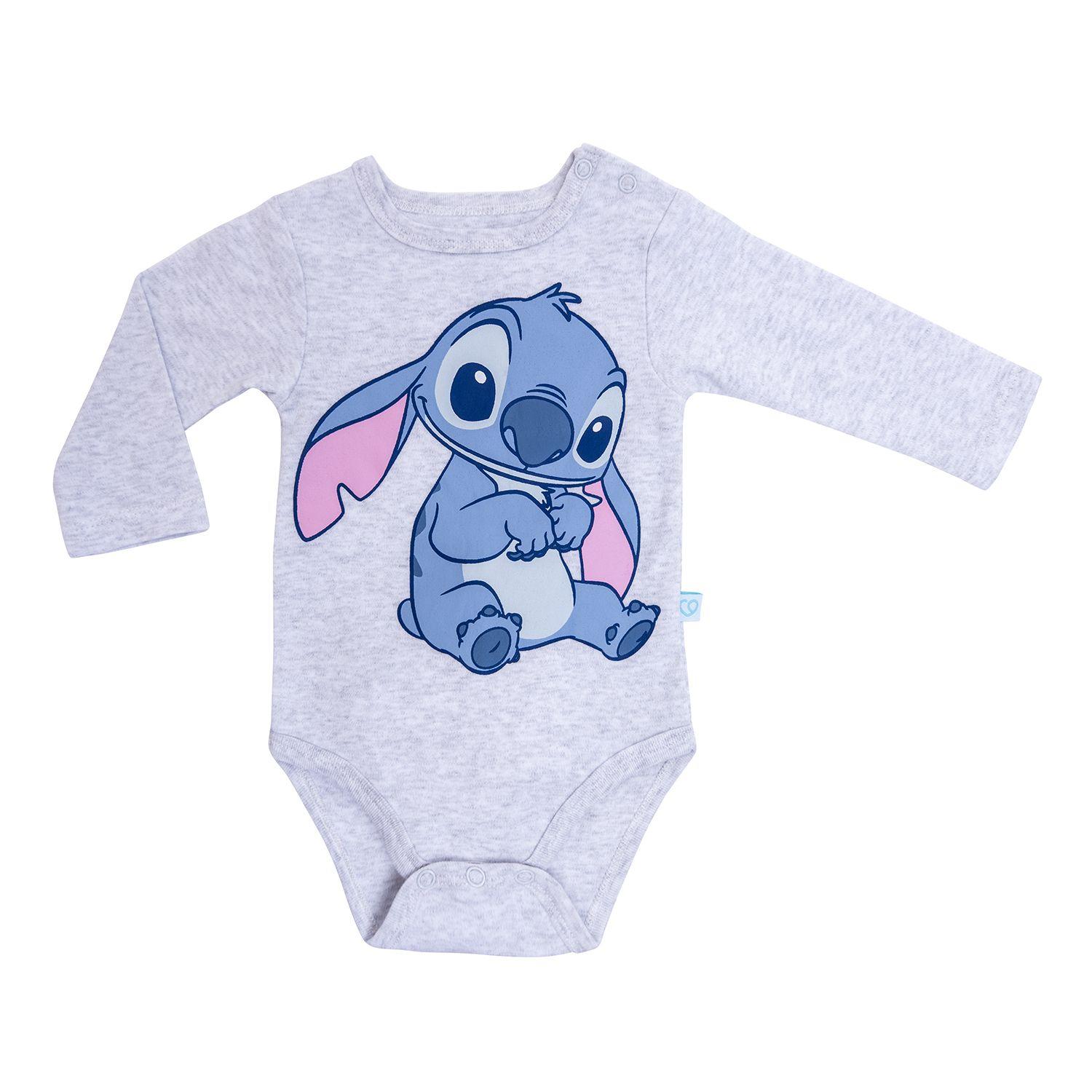 Set X2 Body Manga Larga Stich Unisex 9-12 Meses-2