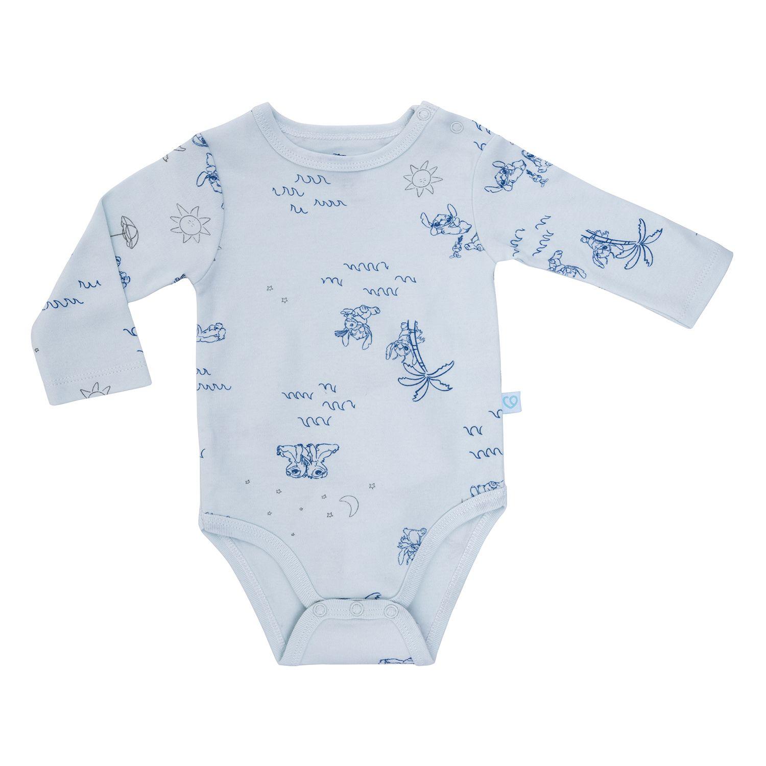 Set X2 Body Manga Larga Stich Unisex 9-12 Meses-3