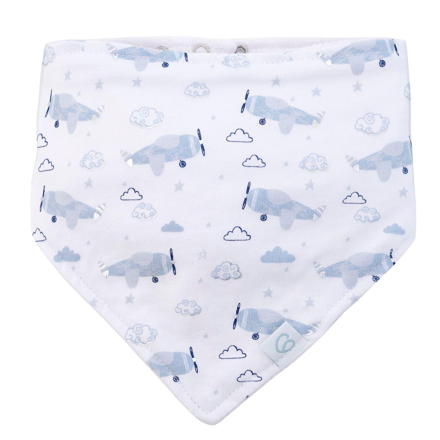 Set 2 Babero Bandana Gris Avion Niño-3