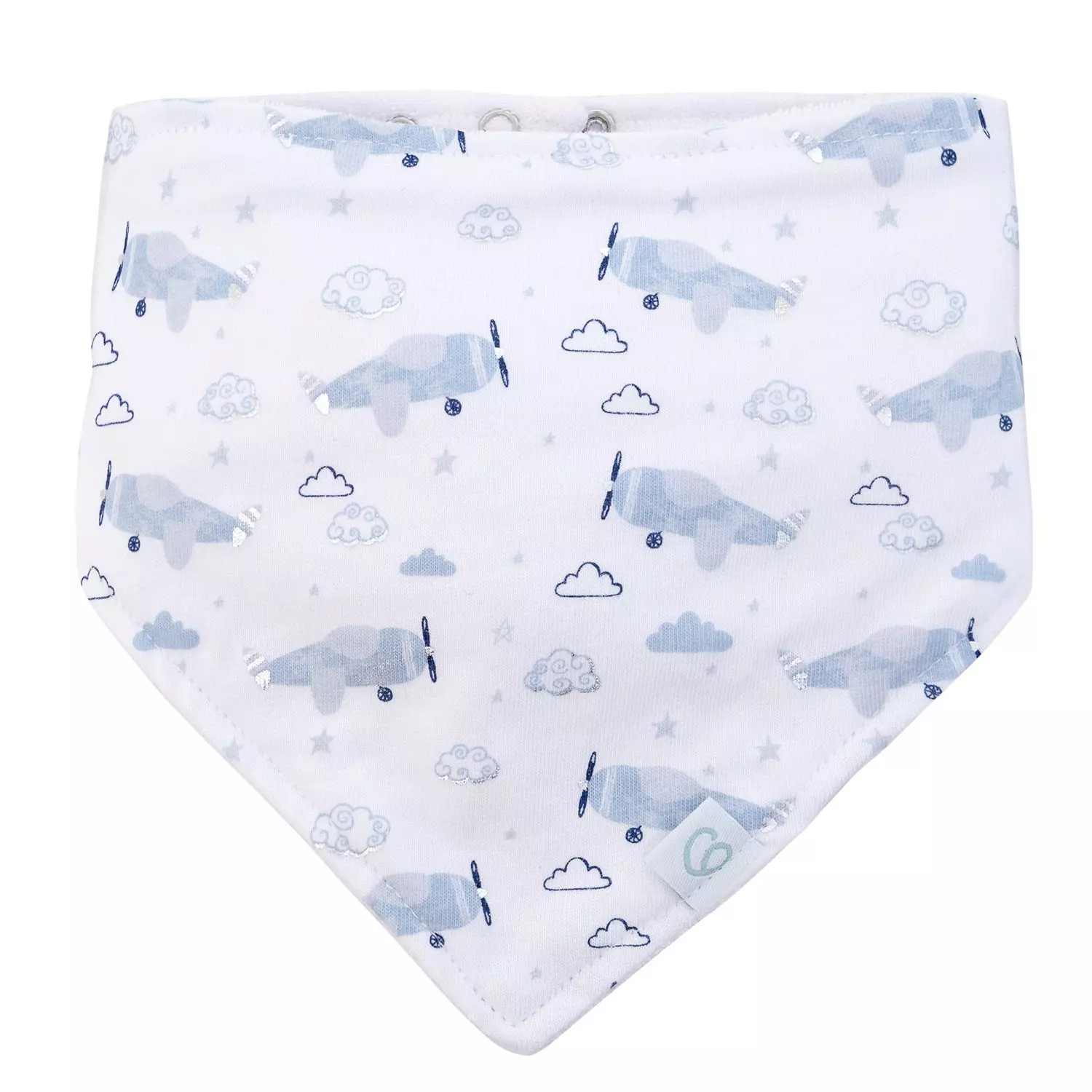 Set 2 Babero Bandana Gris Avion Niño-3