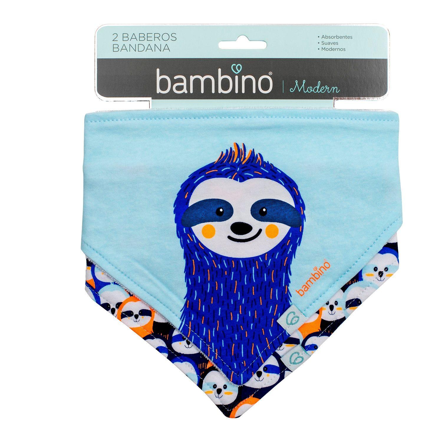 Baberos Bandana 2 Piezas Bambino Algodón Celeste-1