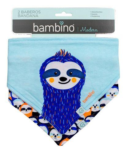 Baberos Bandana 2 Piezas Bambino Algodón Celeste-3