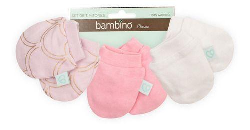 Set 3 Mitones Rosados Escamas Doradas 0-3 Meses-2