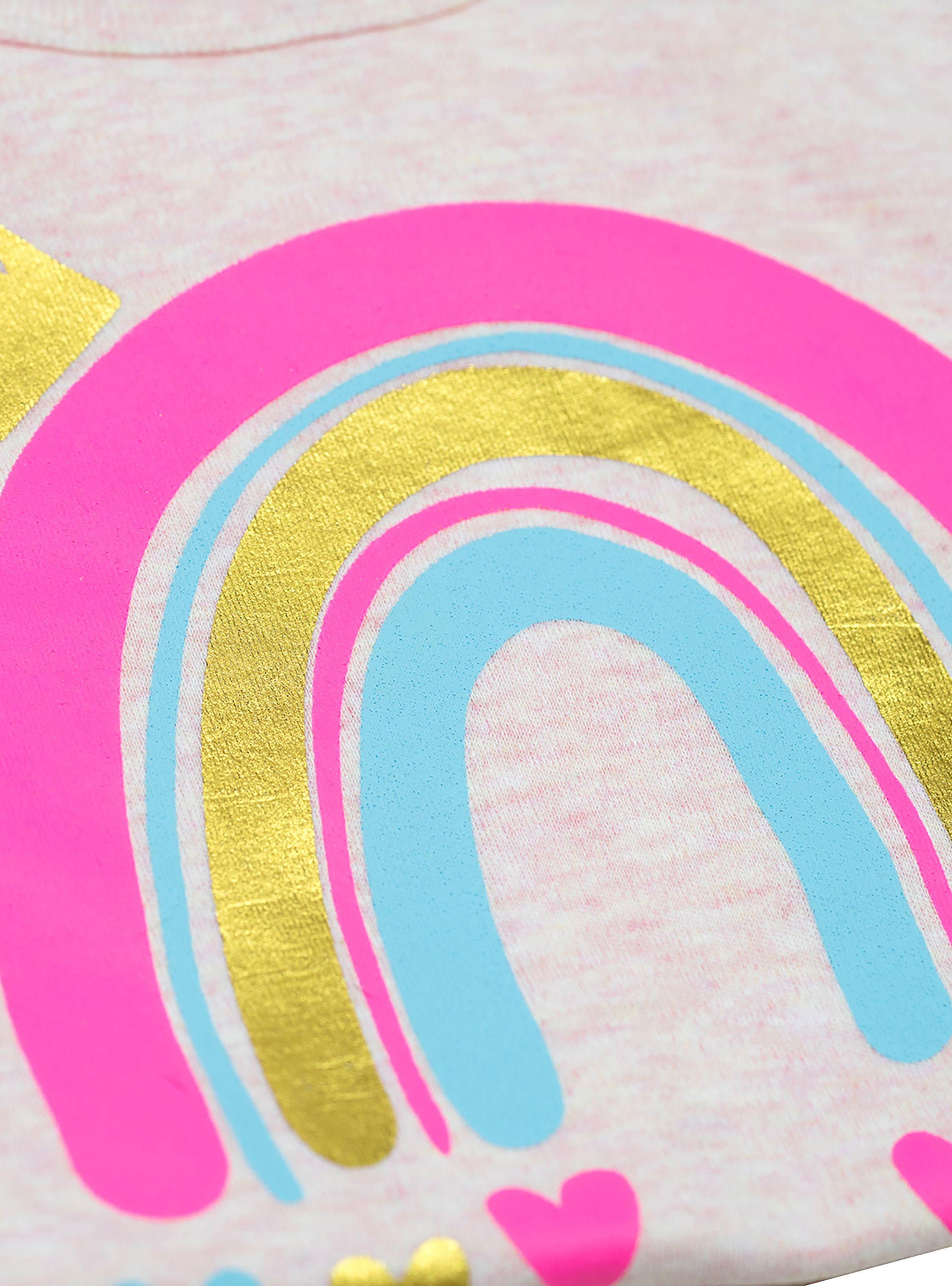 Set 2 Body Manga Larga Rosa Arcoiris Niña-4