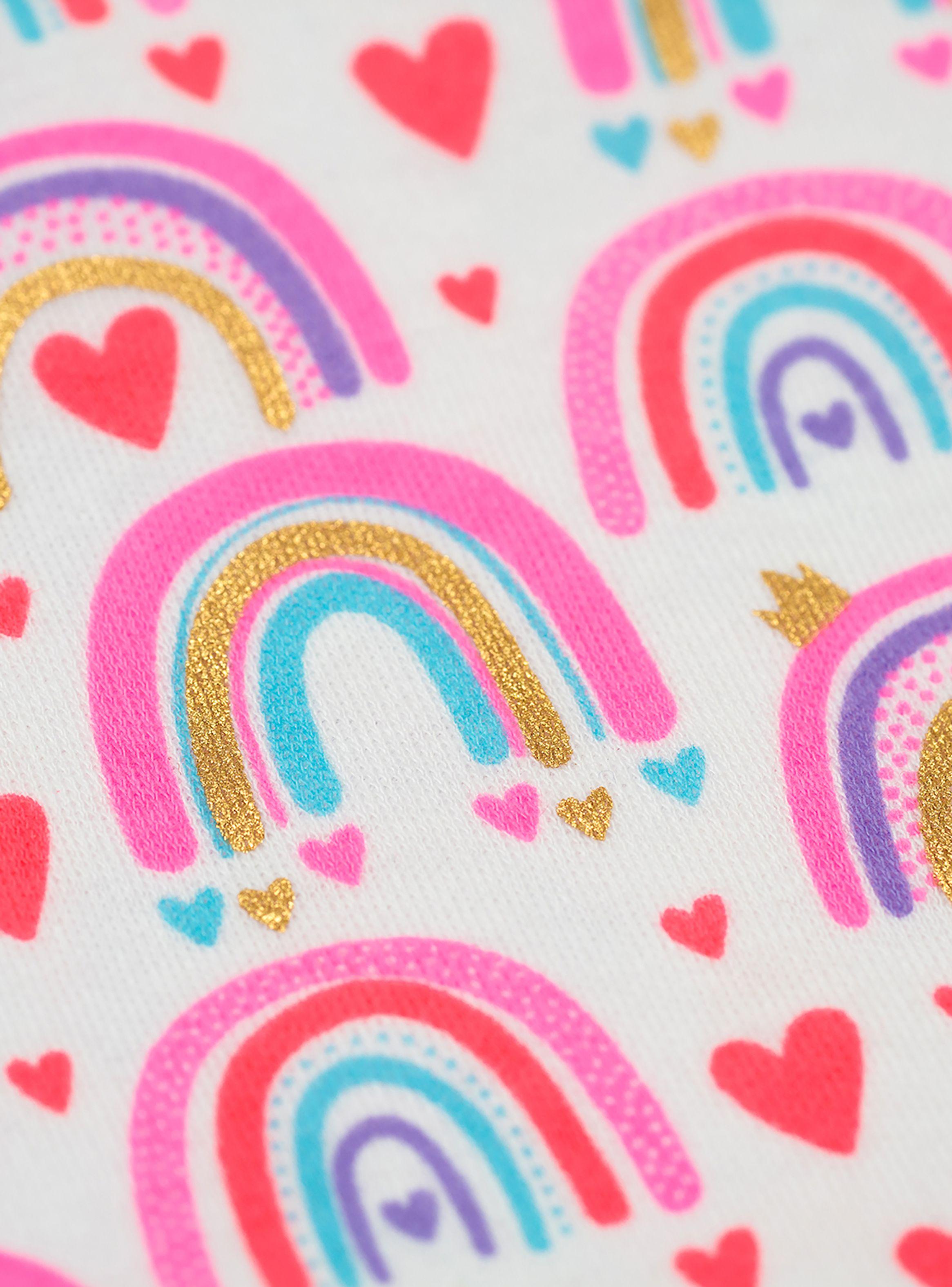 Set 2 Body Manga Larga Rosa Arcoiris Niña-5