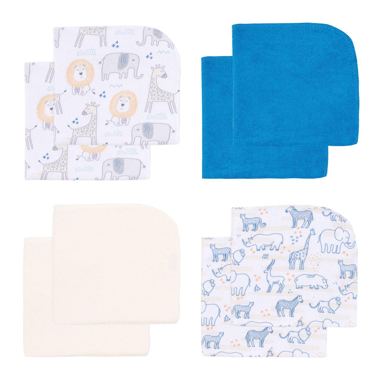 Set 8 Toallitas De Limpieza Azul Animales Niño-1