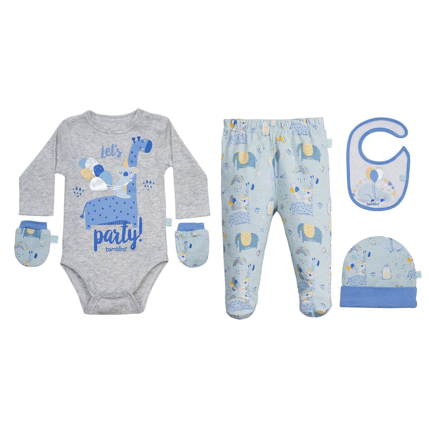 Set 5 Piezas Baby Gift Bambino Creations Animales Celeste-2