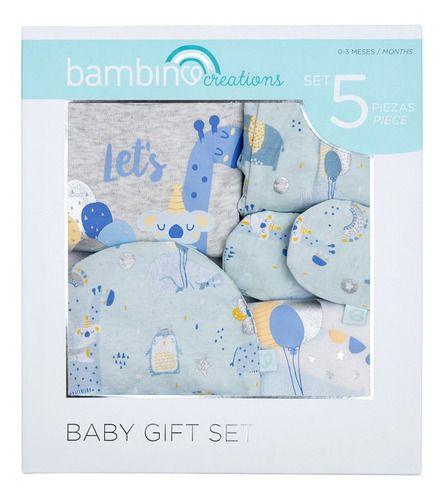 Set 5 Piezas Baby Gift Bambino Creations Animales Celeste-4
