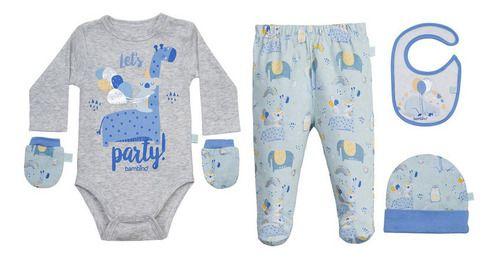 Set 5 Piezas Baby Gift Bambino Creations Animales Celeste-5