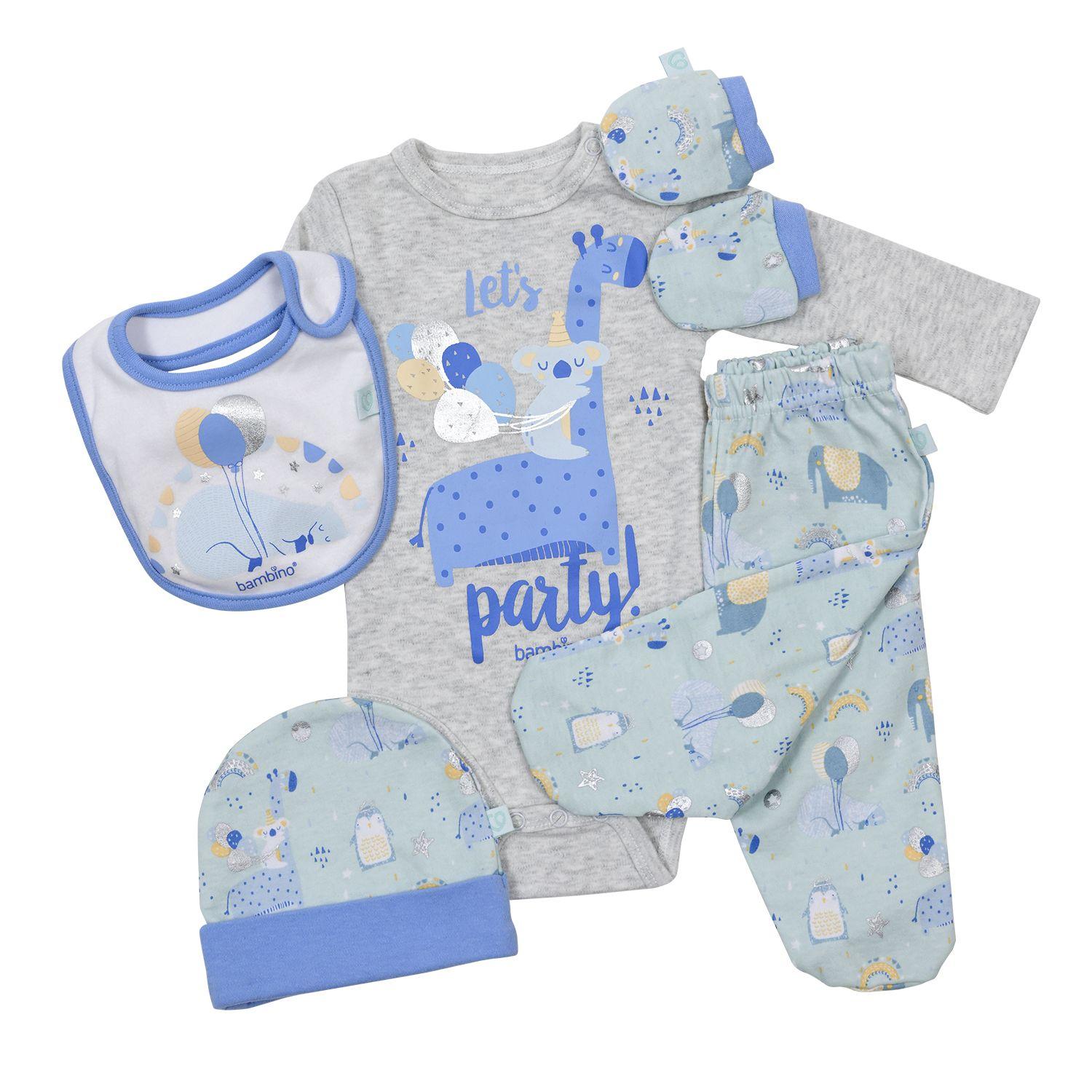 Set 5 Piezas Baby Gift Bambino Creations Animales Celeste-0