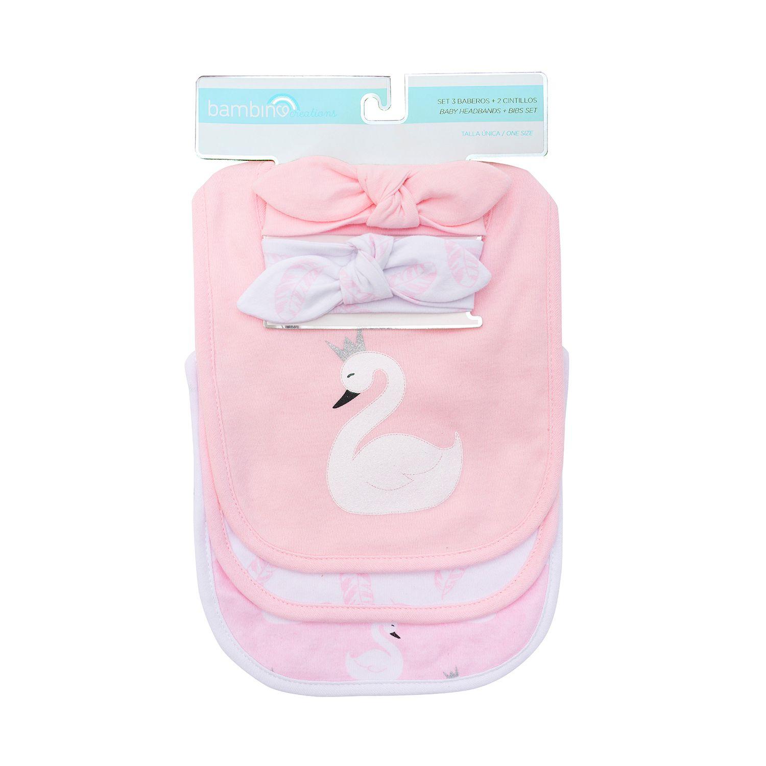 Set Baberos + Cintillos Niña Cisne Bambino-0