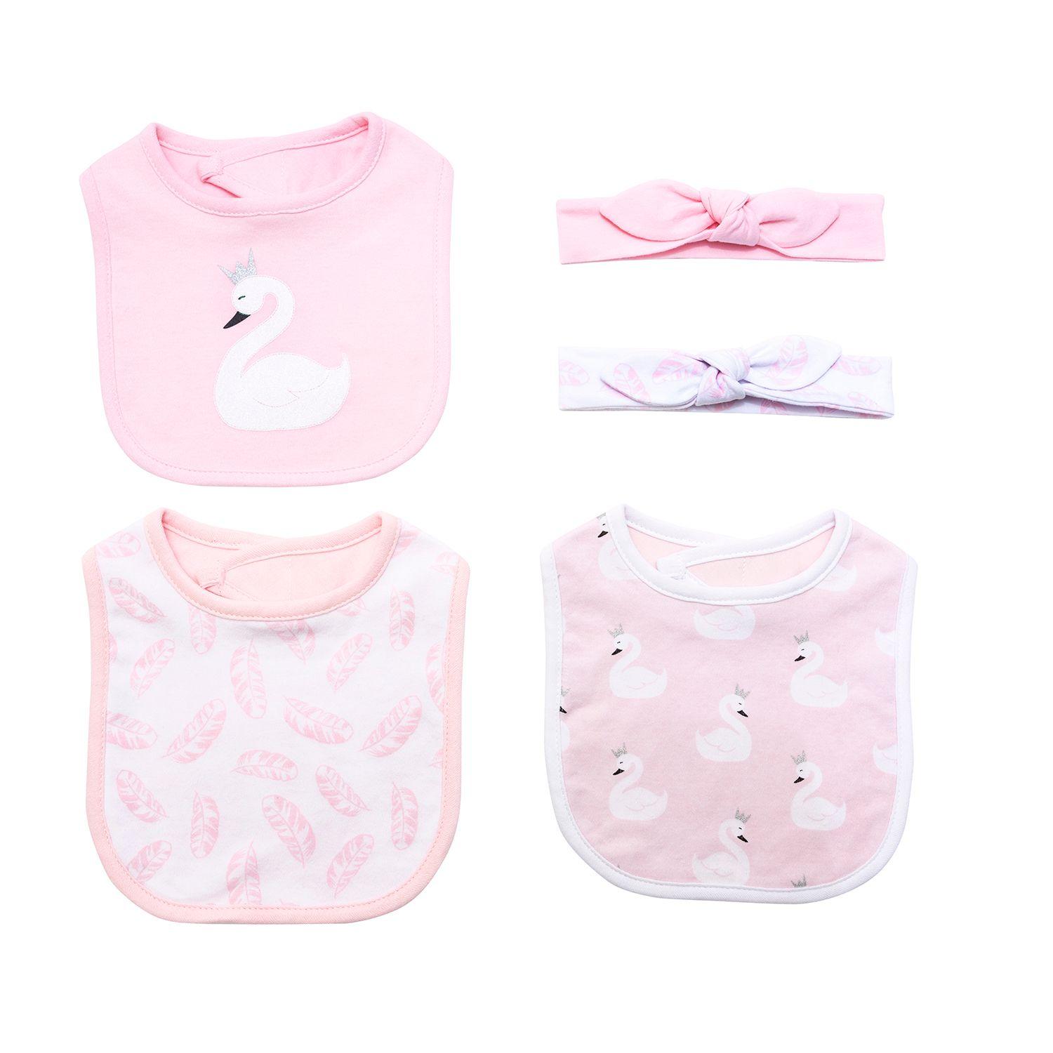 Set Baberos + Cintillos Niña Cisne Bambino-1
