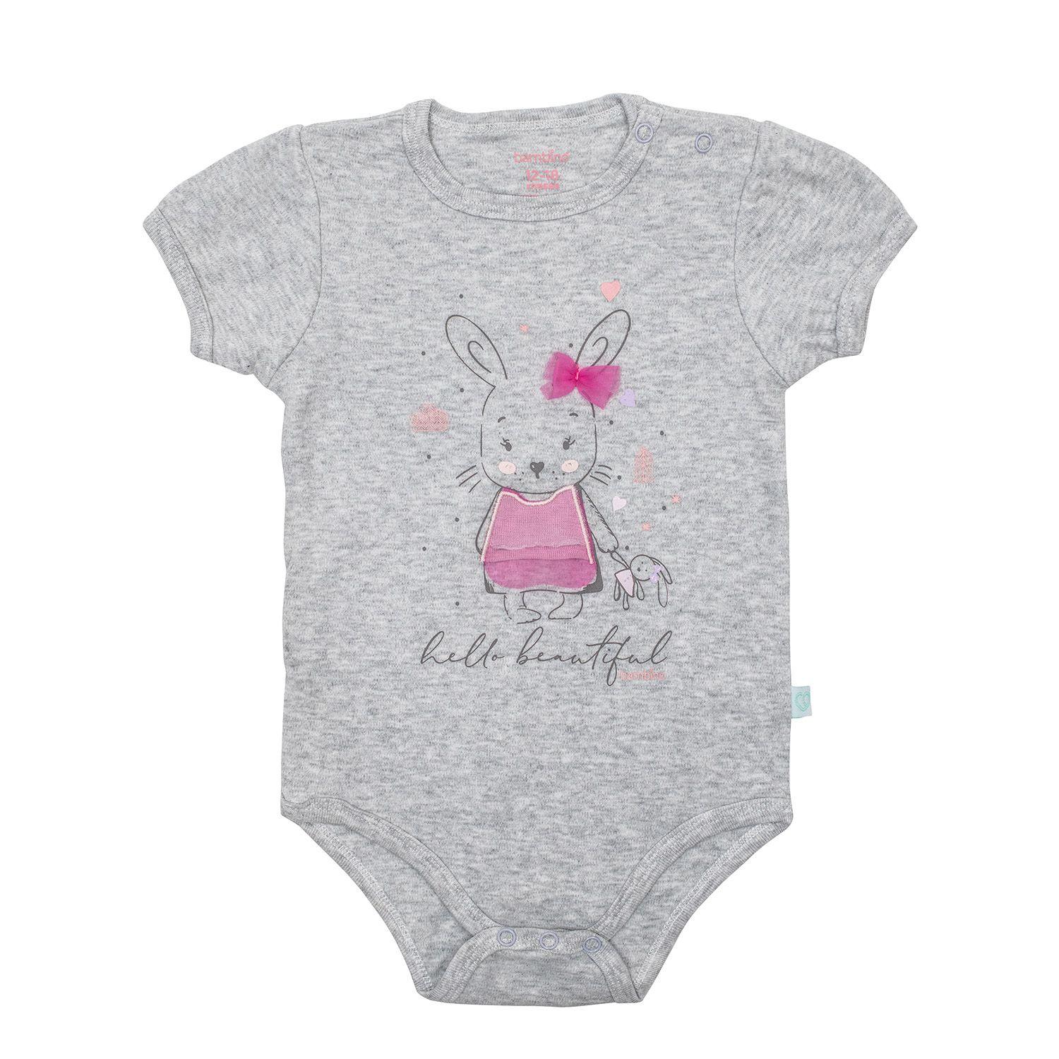 Bodys Manga Corta Set 2 Piezas Bambino 100% Algodón Rosado-1