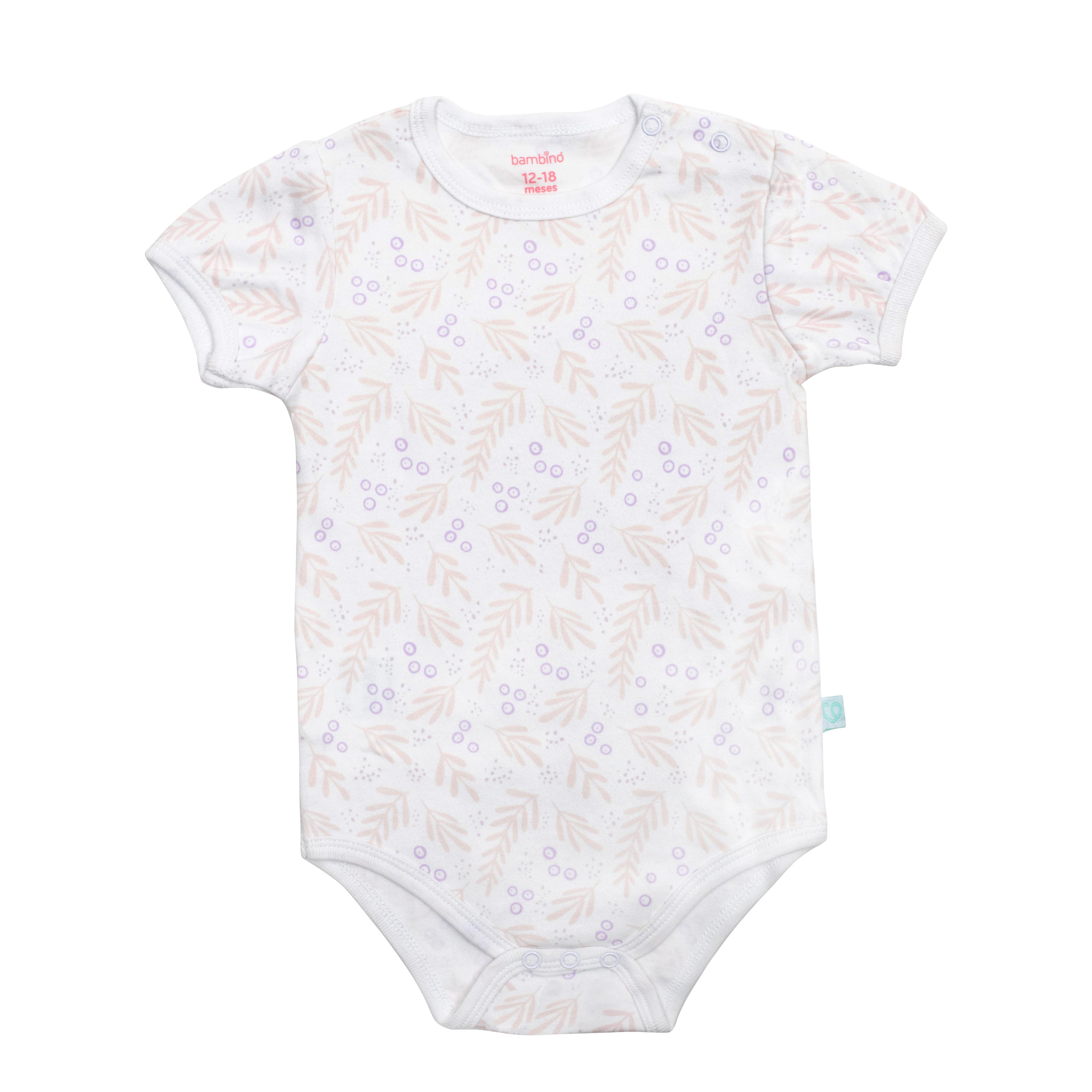 Bodys Manga Corta Set 2 Piezas Bambino 100% Algodón Rosado-2