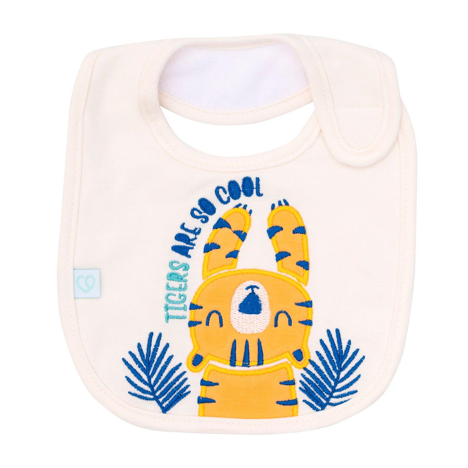 Set 2 Babero Algodón Impermeable Azul Tigre Niño-2