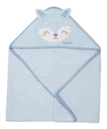 Toalla Con Capucha Bambino  Zorro Celeste-0