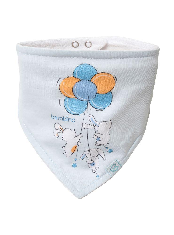 Set 2 Piezas Babero Bandana Bambino  Conejo Celeste-1