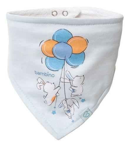 Set 2 Piezas Babero Bandana Bambino  Conejo Celeste-4