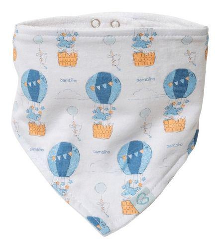 Set 2 Piezas Babero Bandana Bambino  Conejo Celeste-5