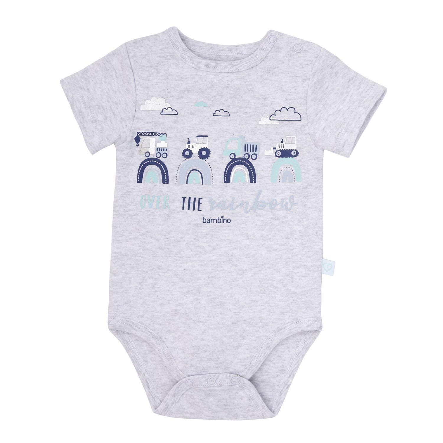 Set 2 Bodys Manga Corta Gris Transportes Niño 12-18 Meses-2