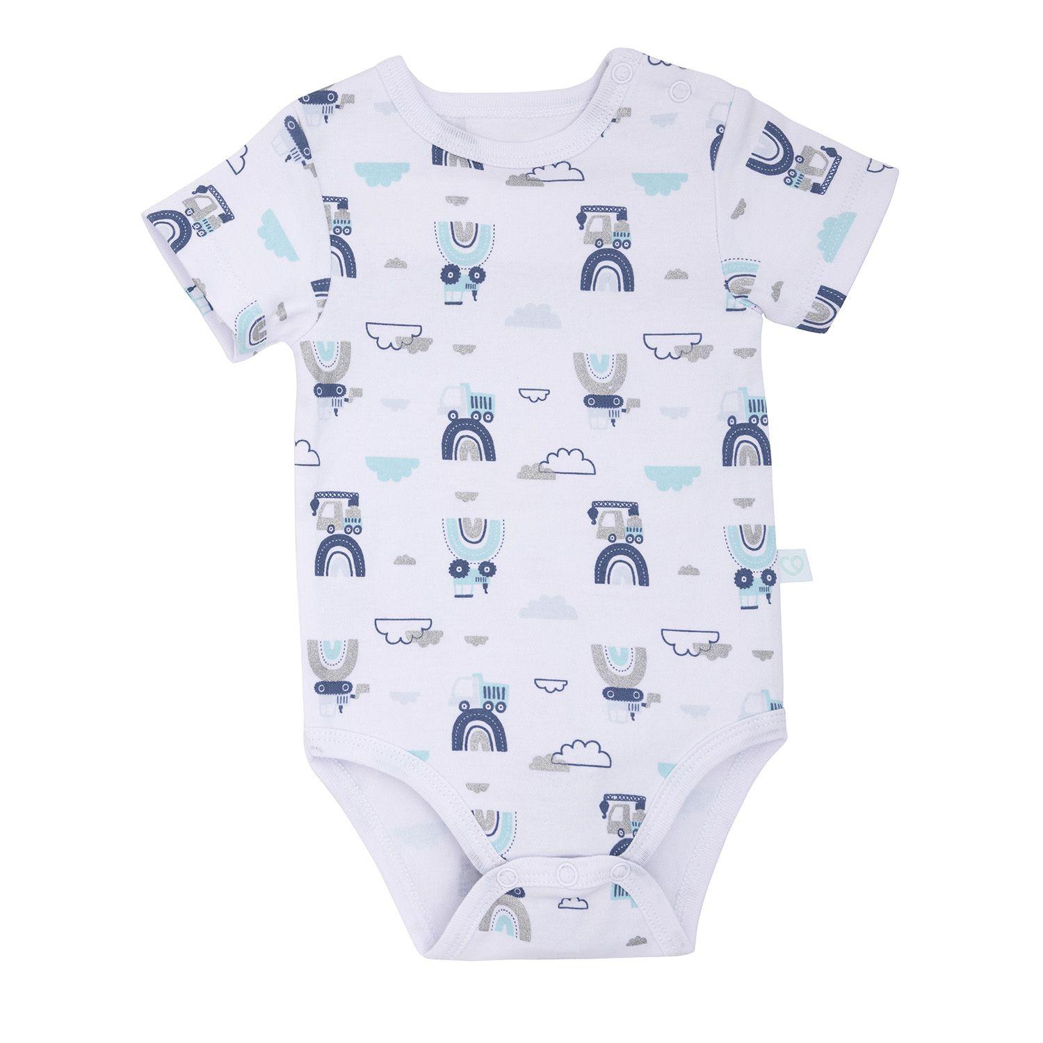 Set 2 Bodys Manga Corta Gris Transportes Niño 12-18 Meses-3