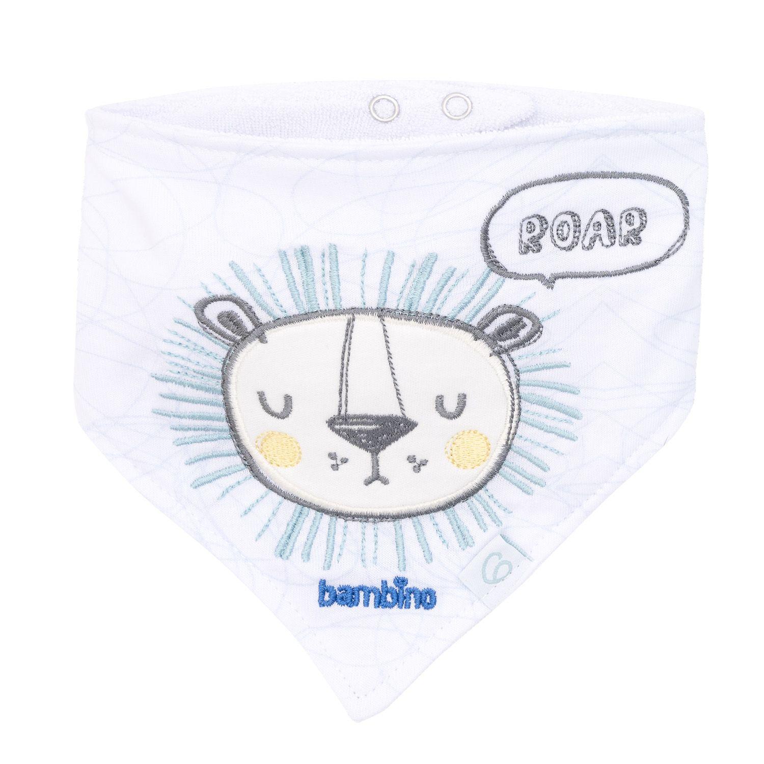 Set 2 Babero Bandana Blanco Leon Niño-2