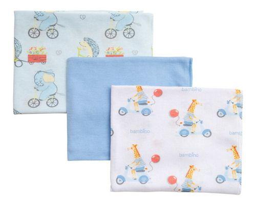 Set 3 Piezas Tutitos Suavecitos Bambino  Animales Celeste-0