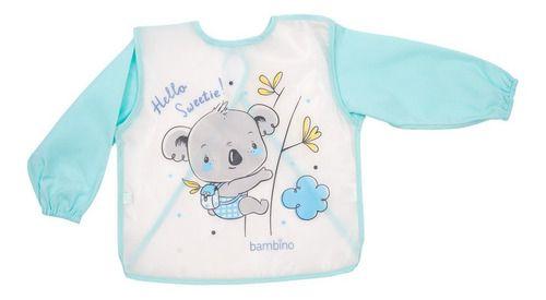 Babero Plastico Con Mangas Bambino  Koala Celeste-2