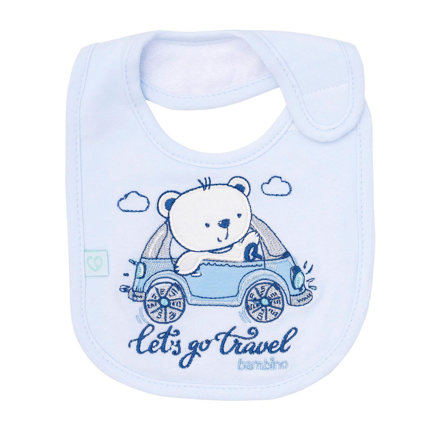 Set 2 Babero Algodón Impermeable Celeste Transportes Niño-2