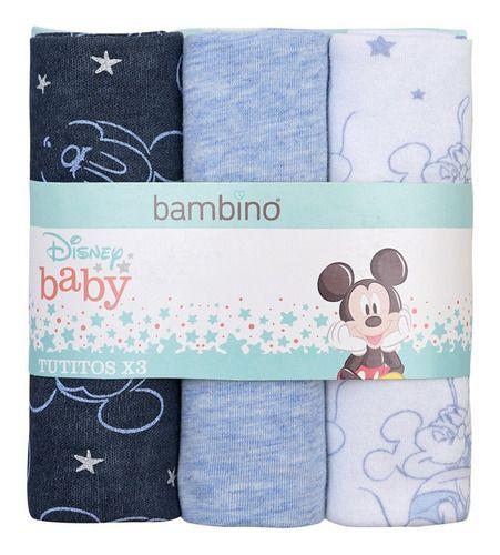 Set 3   Tutitos Suavecitos Bambino  Mickey Lineal Azul-1