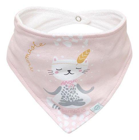 Set 2 Baberos Bandana Rosado Gatita Blanca Yoga-1