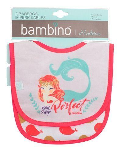 Baberos Algodón Set 2 Piezas  3 Capas Impermeable Rosado-0