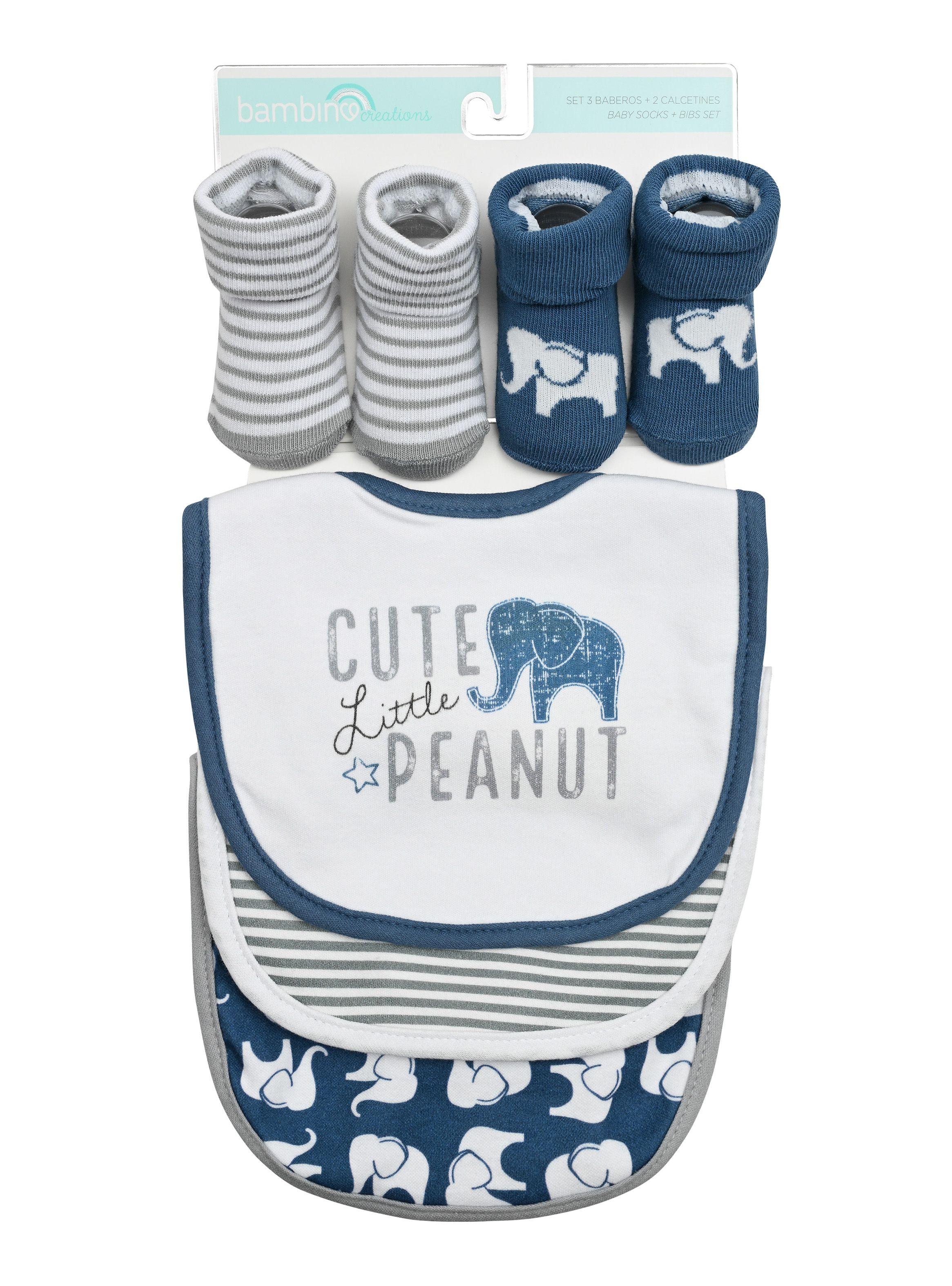 Baberos Y Calcetines Celeste Elefante-0