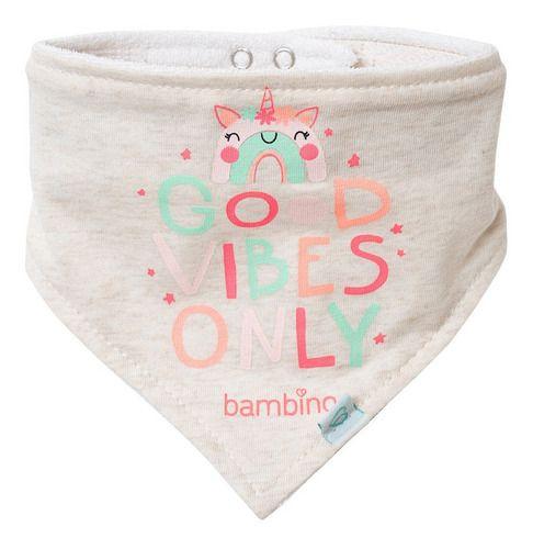 Set 2 Piezas Babero Bandana Bambino  Arcoiris Gris-1