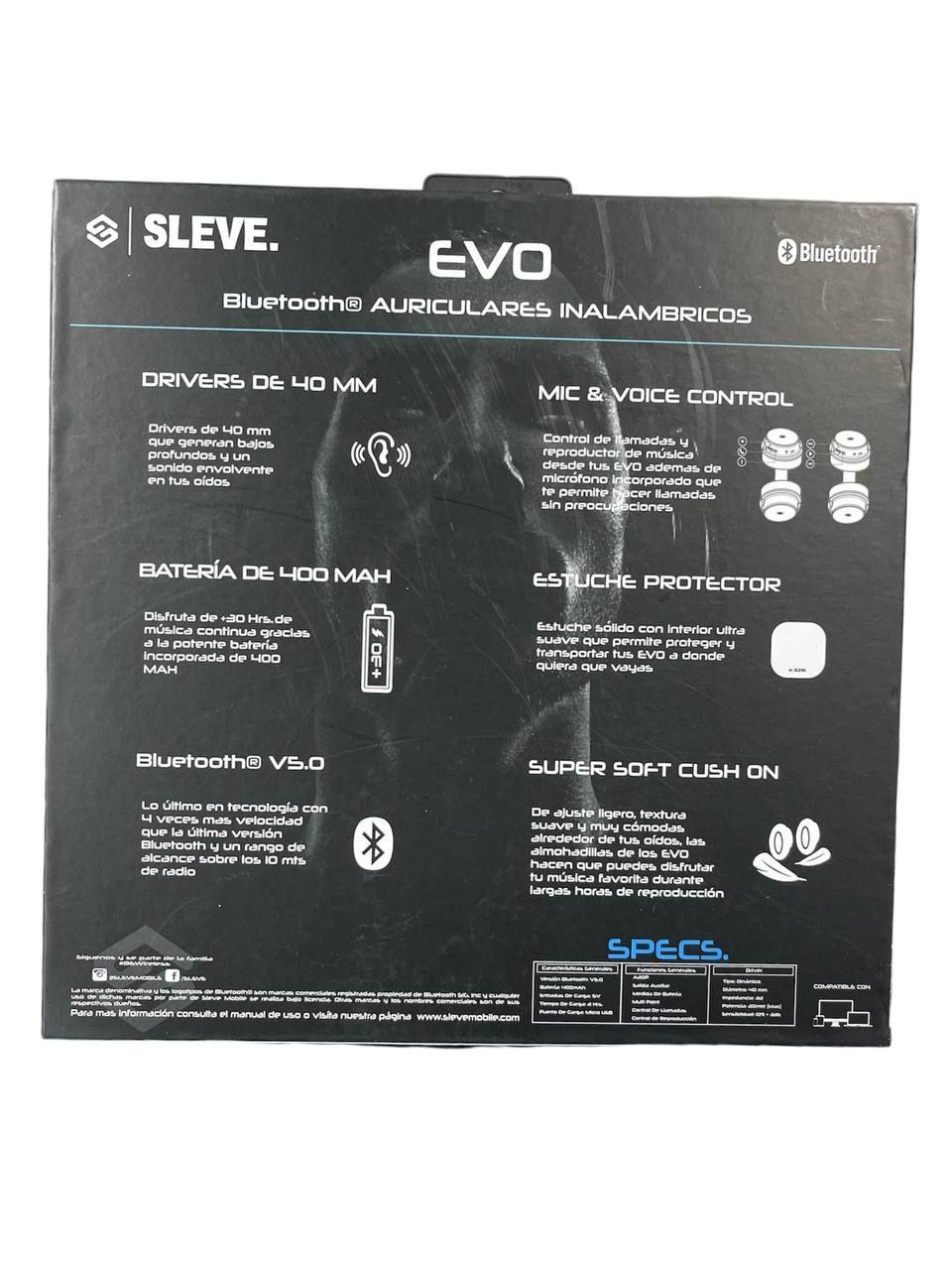 AUDIFONOS SLEVE BLUETOOTH MODELO EVO-1