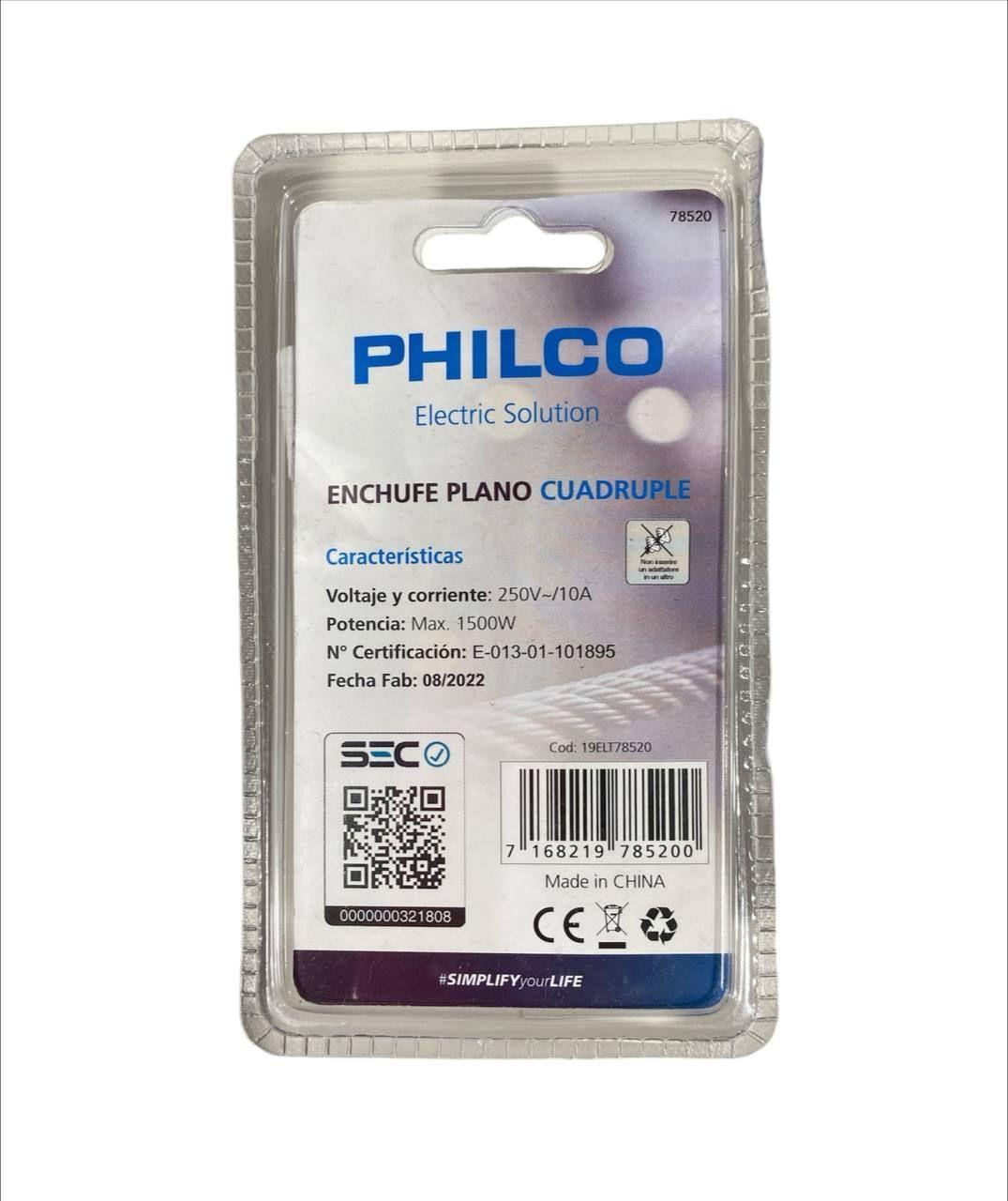 ENCHUFE CUADRUPLE 2P+T 10A 250V-1