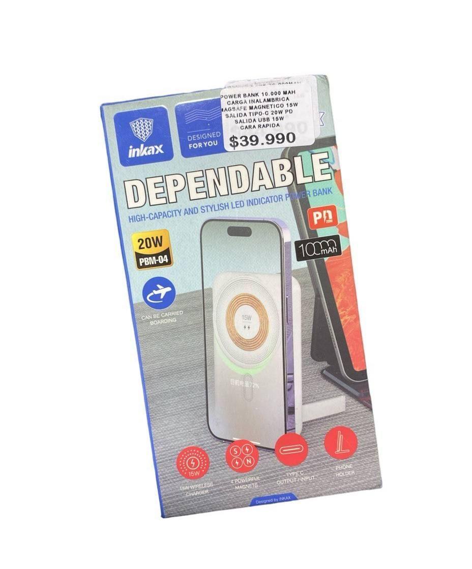 POWER BANK INKAX DE 10.000mAh CON CARGA INALAMBRICA PD 20W-1