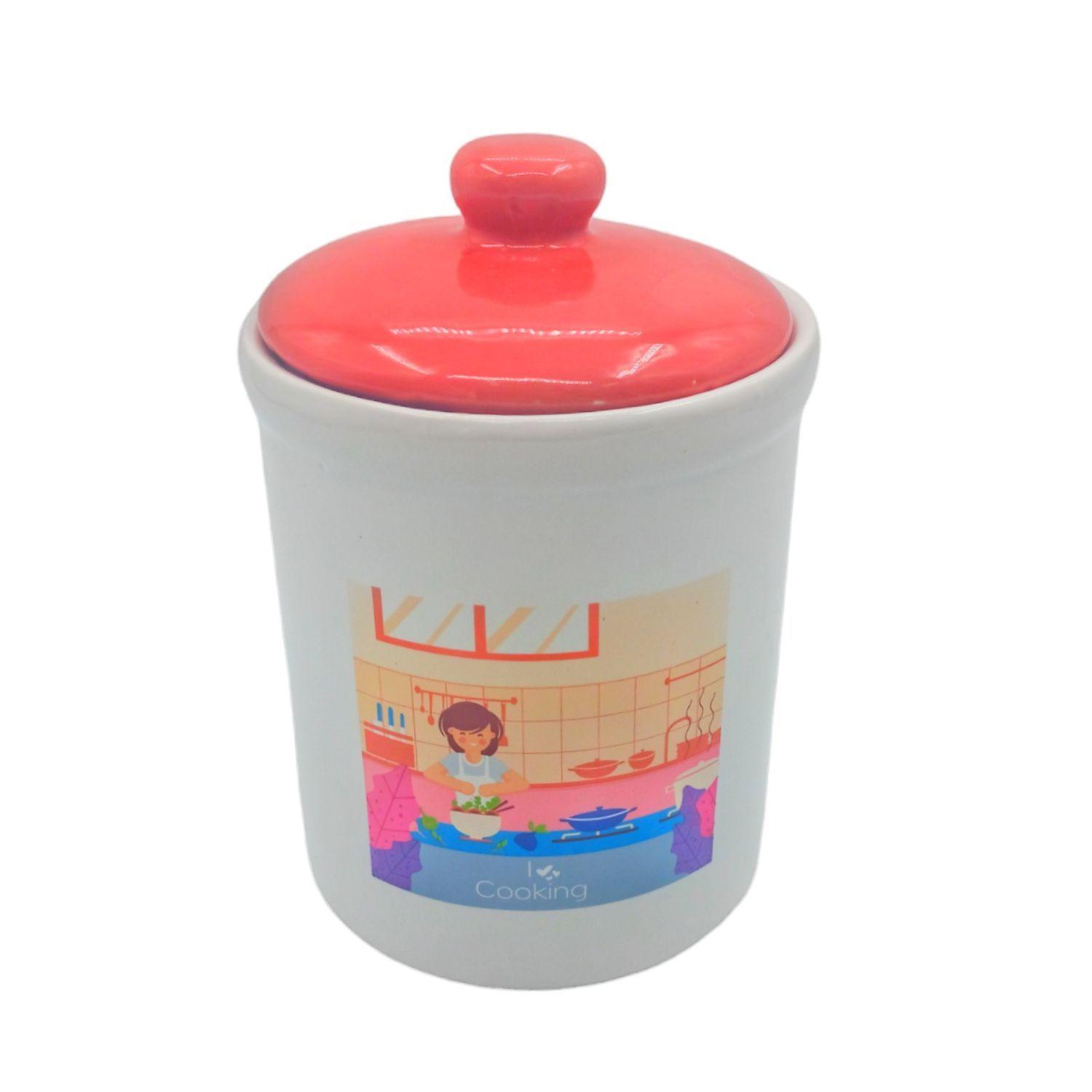 Azucarero especiero frasco loza 13x13x20cm 1500ml-1