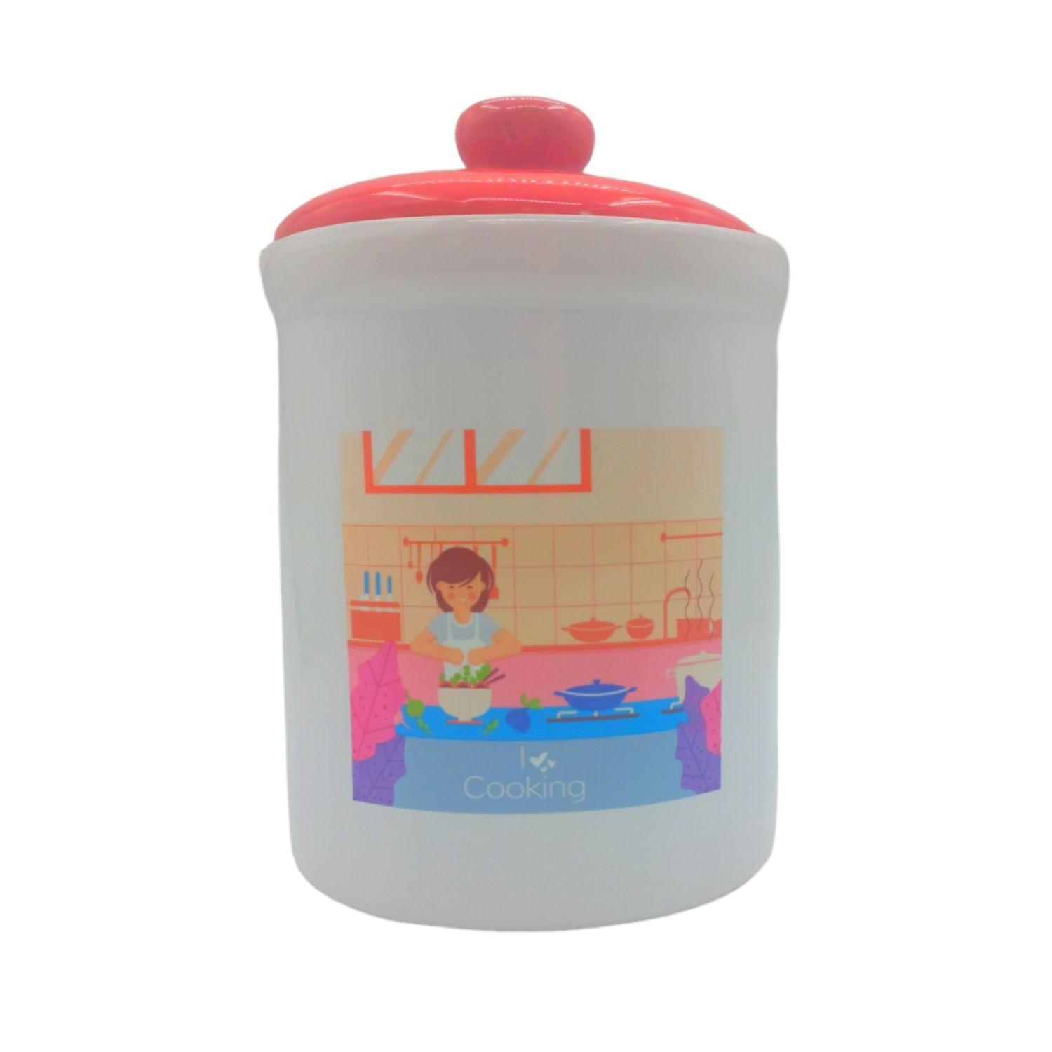 Azucarero especiero frasco loza 13x13x20cm 1500ml-2