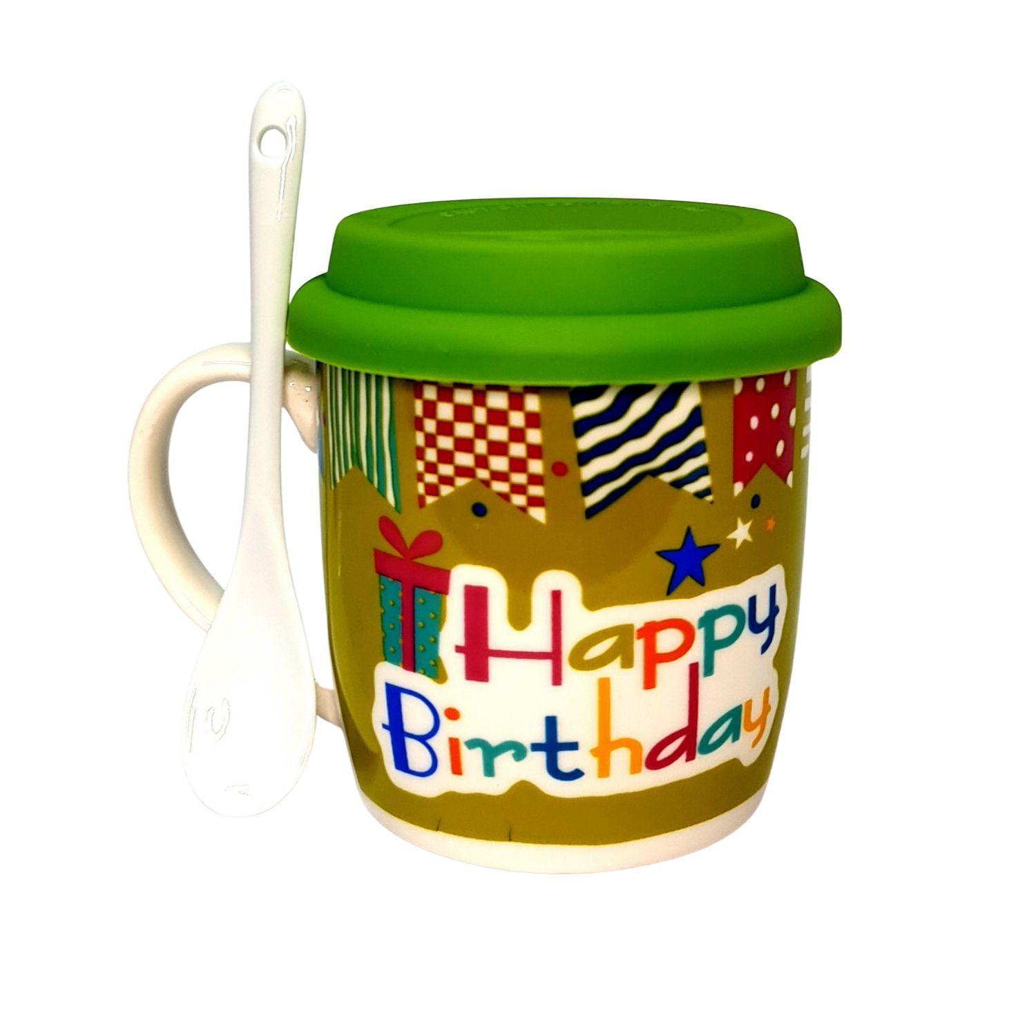 Tazon Regalo Ceramica Con Tapa Silicona Y Cuchara-0