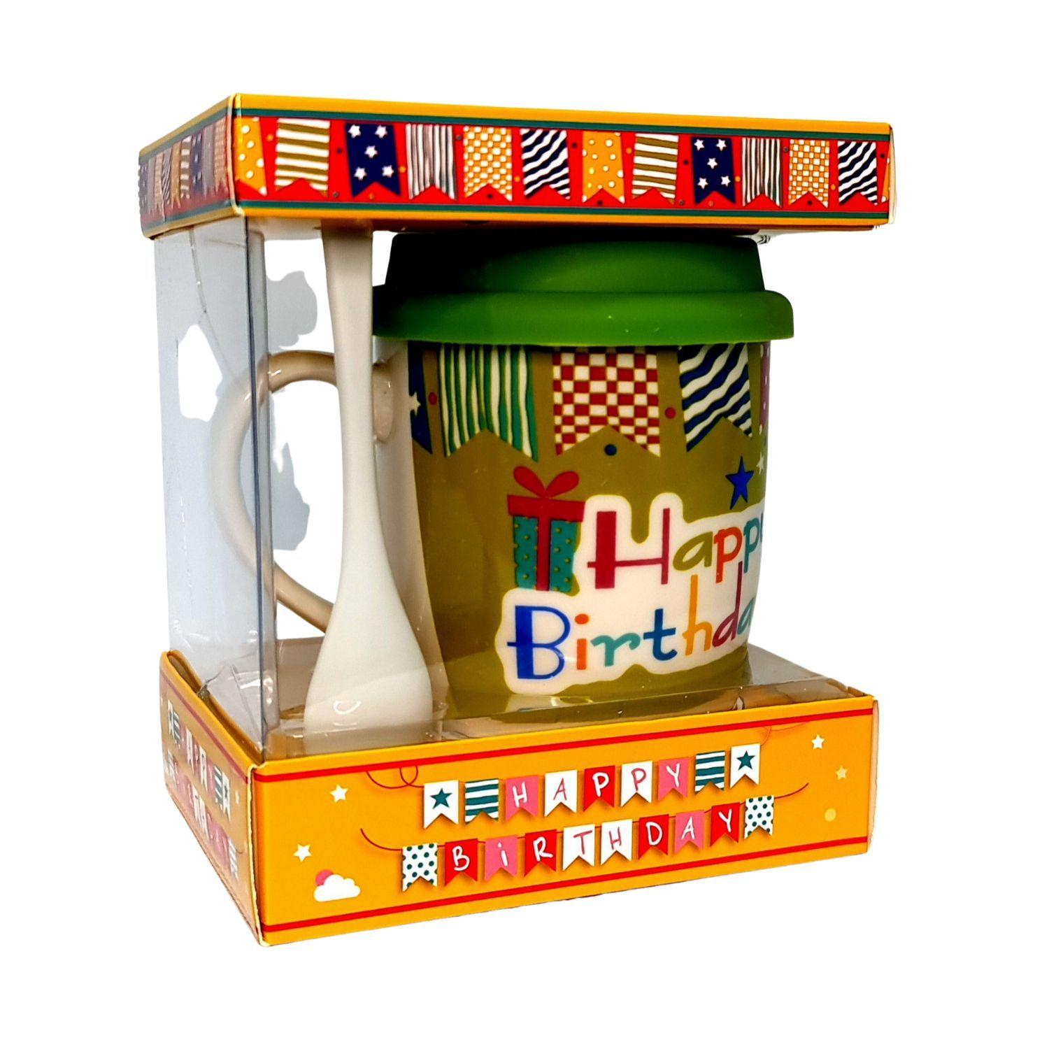 Tazon Regalo Ceramica Con Tapa Silicona Y Cuchara-1