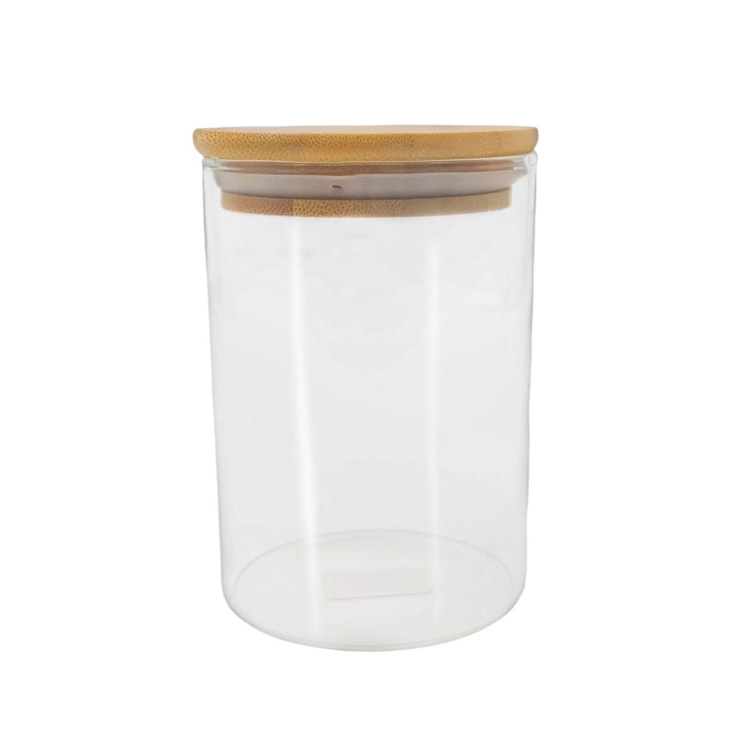 Frasco especiero c/tapa madera vidrio 9X11cm 500ml-0