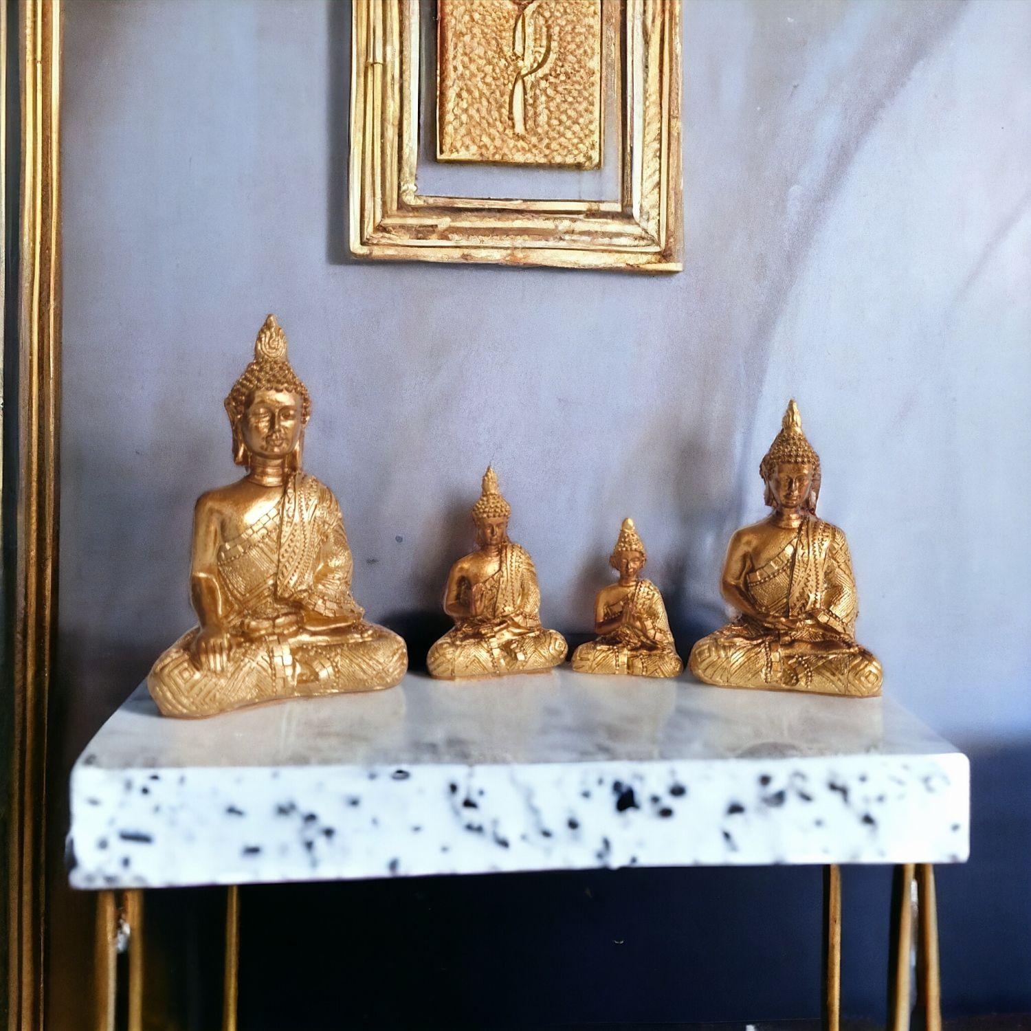 Buda mudra mujer meditando set 4 piezas zen-2