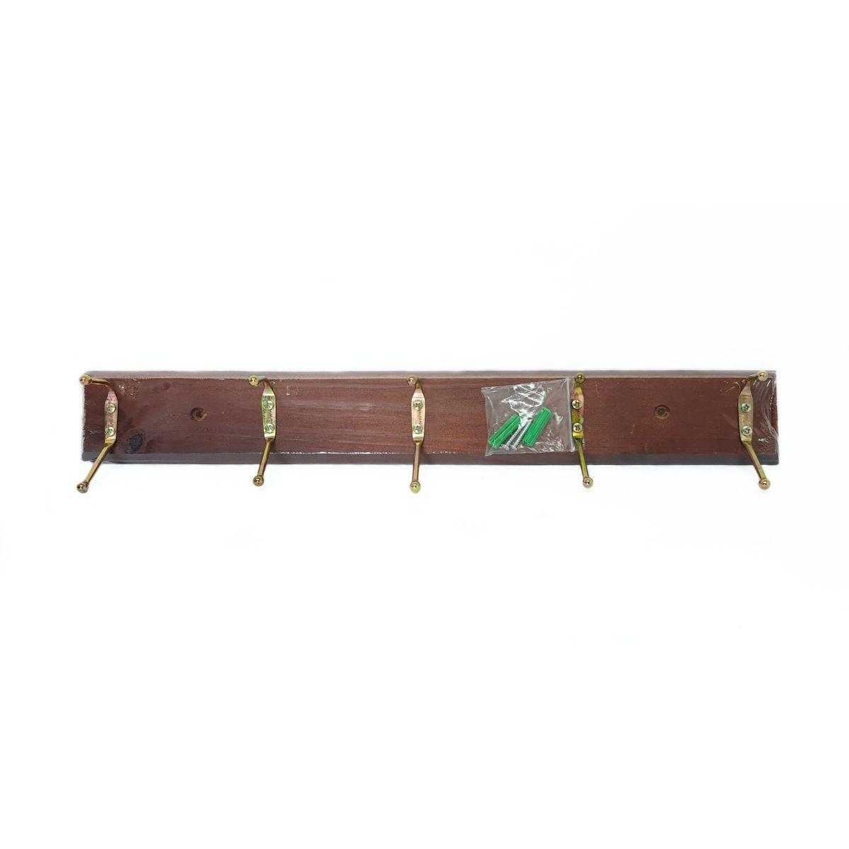 Perchero 5 ganchos madera 49cm-1