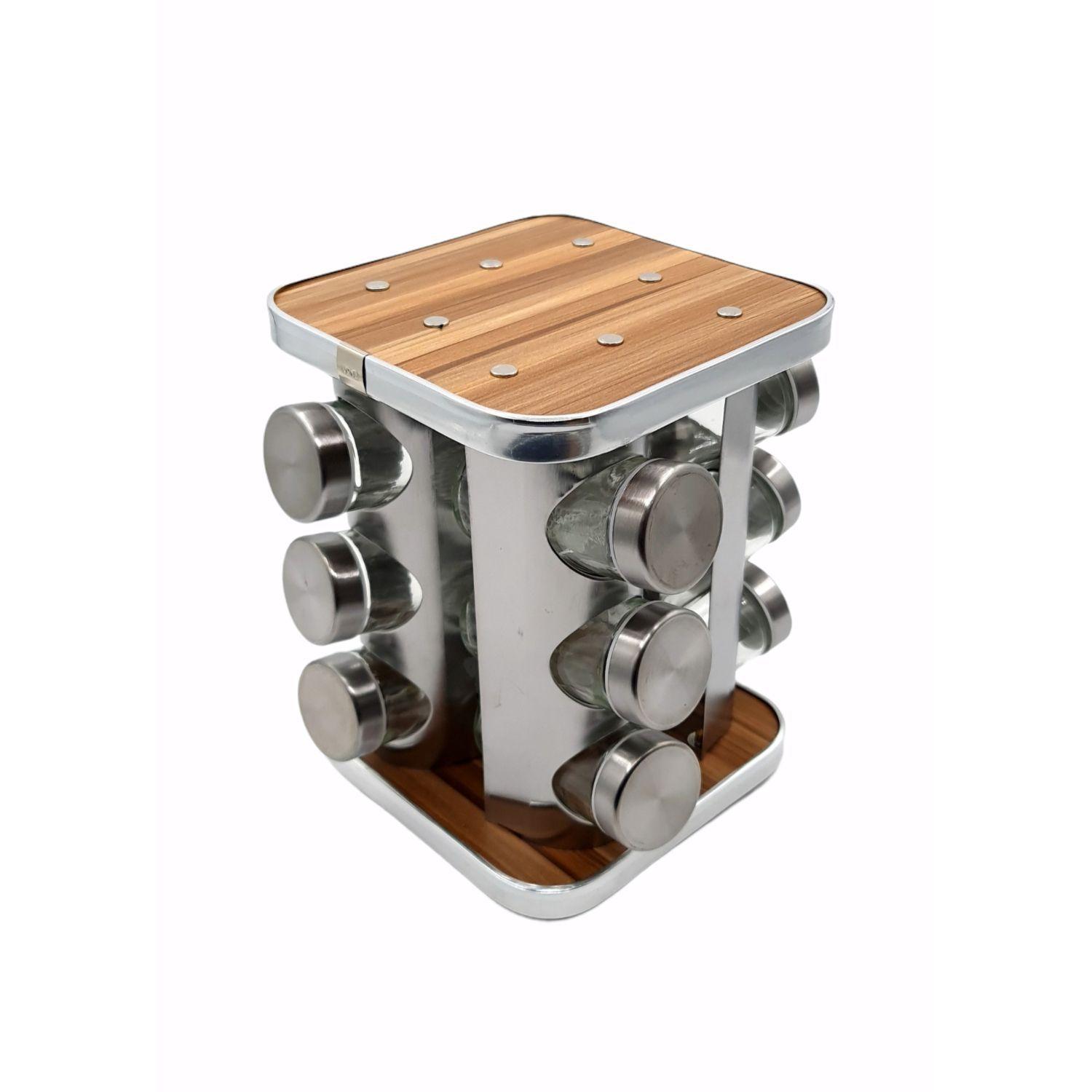 Especieros Condimentero Giratorio 12 Piezas Cuadrado-0