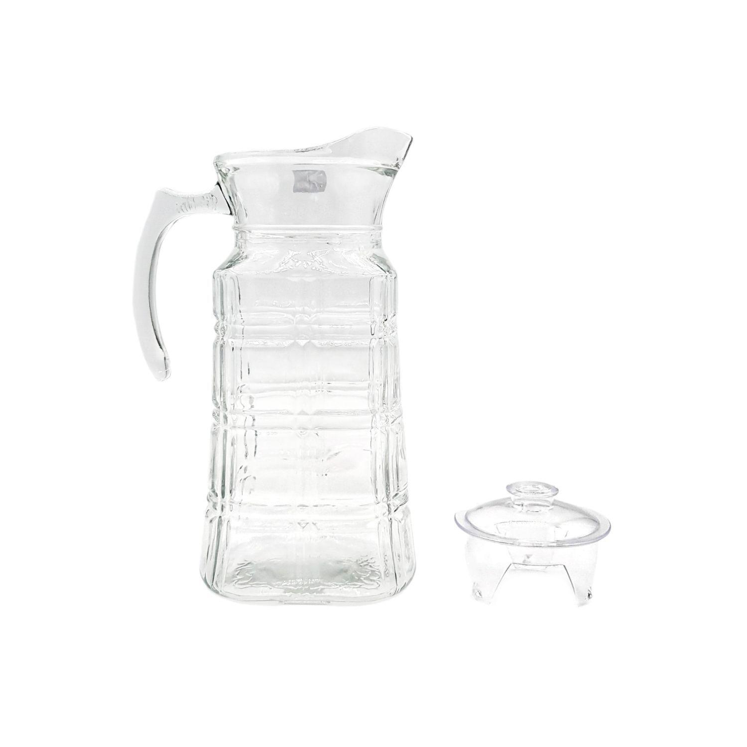 Jarra de vidrio con tapa 1.8 lts 25cm altura-0