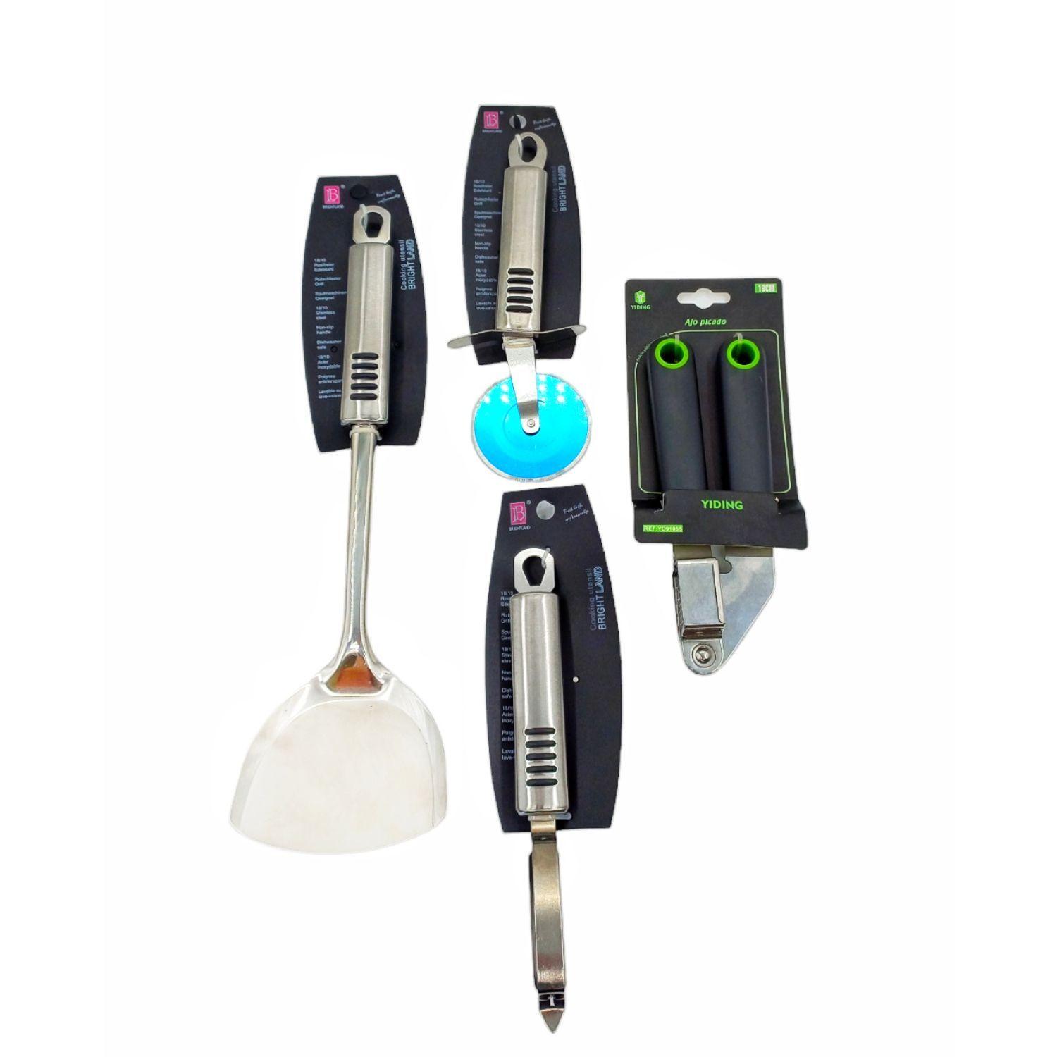 Kit De Utensilios De Cocina Set 4 Pzs Acero Inoxidable-1