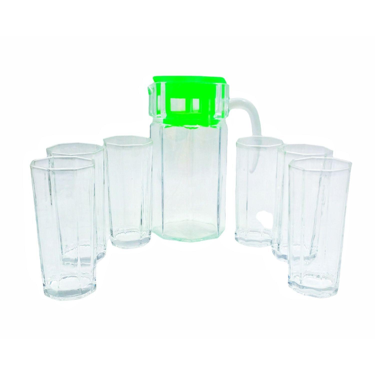 Jarro con vasos jarra juego 7 piezas vidrio 1.8lt ver-0