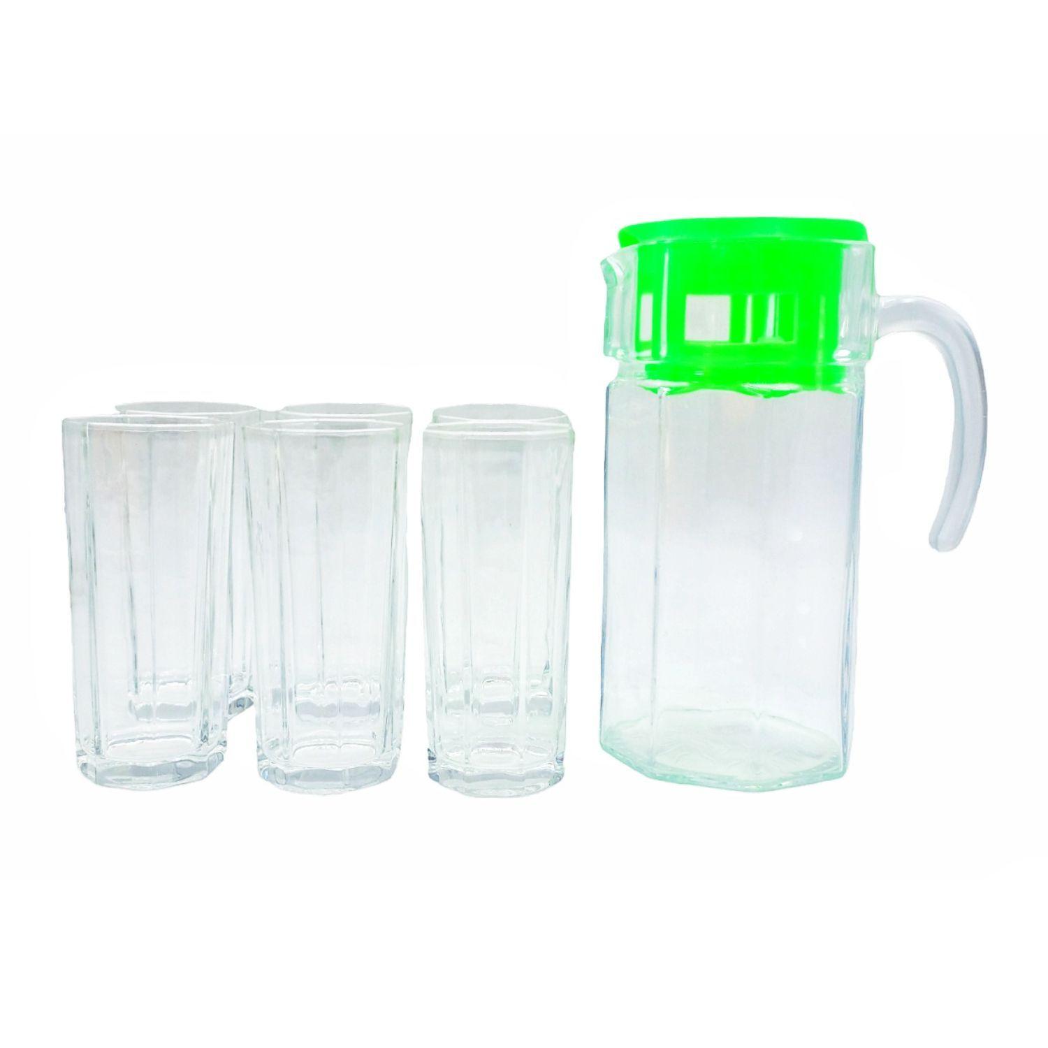 Jarro con vasos jarra juego 7 piezas vidrio 1.8lt ver-1