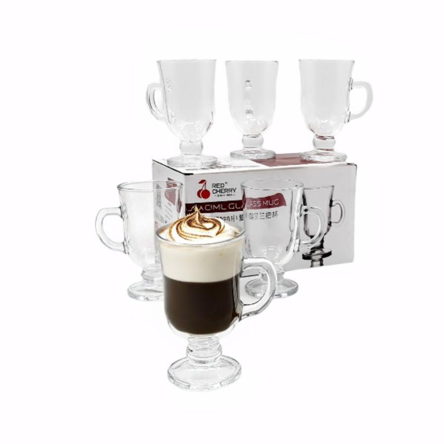 Tazas Capuchinno Vidrio Para Cafe Set 6 Pzas 125Ml-0